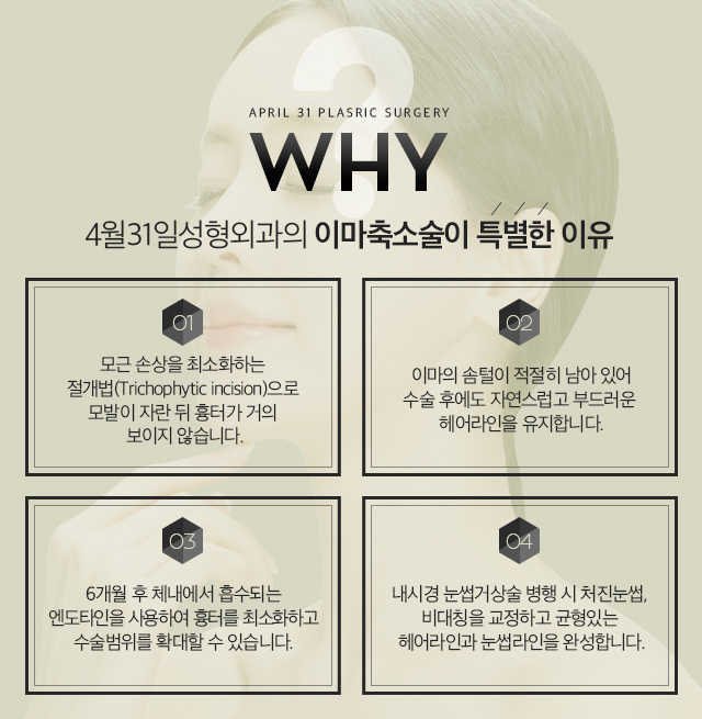 이마축소술 흉터걱정없는 4월31일성형외과 관련 이미지 3