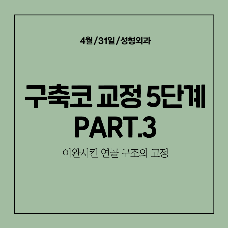 [구축코] 구축코 교정술 5단계 심층분석 Part03_이완시킨 연골 구조의 고정 관련 이미지 1