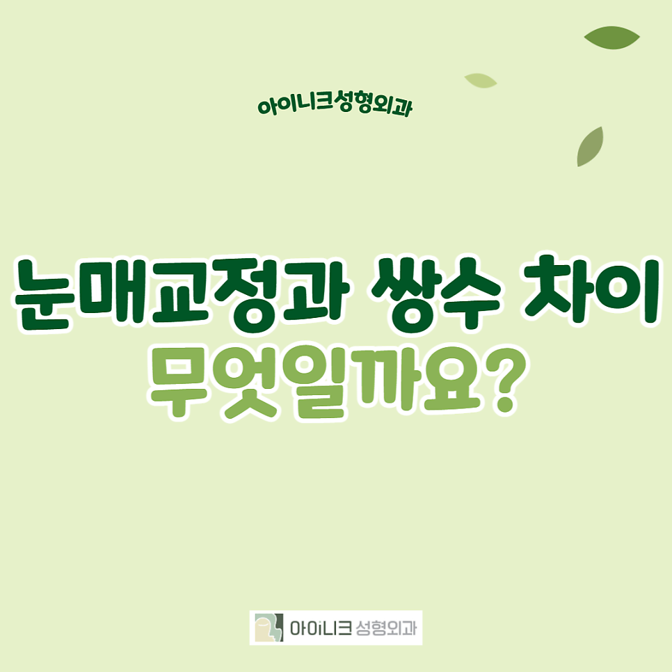 눈매교정 쌍수 차이는 무엇일까요? 관련 이미지 1