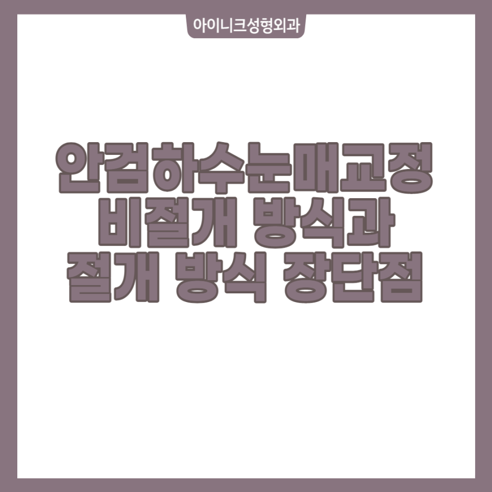 안검하수눈매교정 비절개 방식과 절개 방식 장단점과 추천 대상 관련 이미지 1