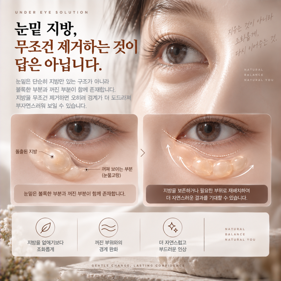 하안검수술, 지방만 뺀다고 해결될까요? 중장년 눈밑이 다른 이유 관련 이미지 2