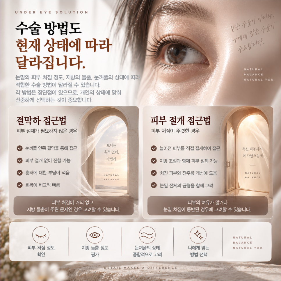하안검수술, 지방만 뺀다고 해결될까요? 중장년 눈밑이 다른 이유 관련 이미지 8