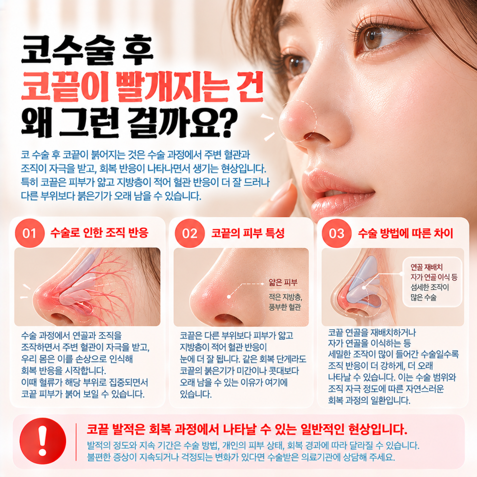 코수술 후 코끝이 빨개짐, 언제 병원 가야 할까? 관련 이미지 2