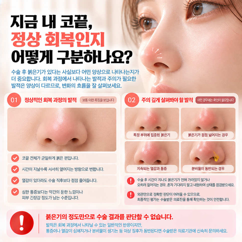 코수술 후 코끝이 빨개짐, 언제 병원 가야 할까? 관련 이미지 3