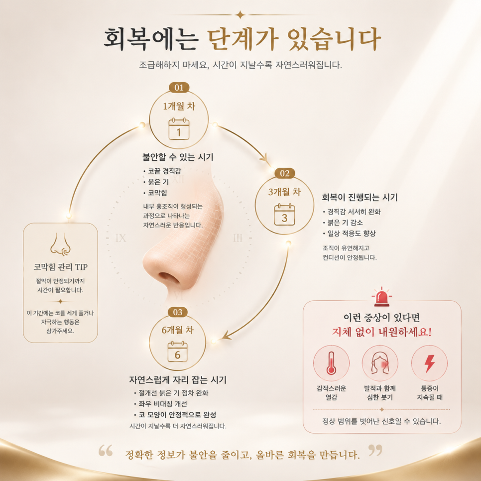 코성형 1개월 후 붓기 회복 상태와 일상생활 주의사항 관련 이미지 4