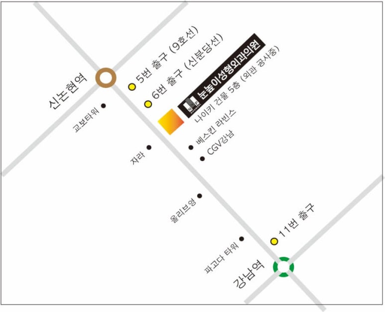 Getting to Nunhyeop Plastic Surgery Between Gangnam Station and Sinnonhyeon Station image 1