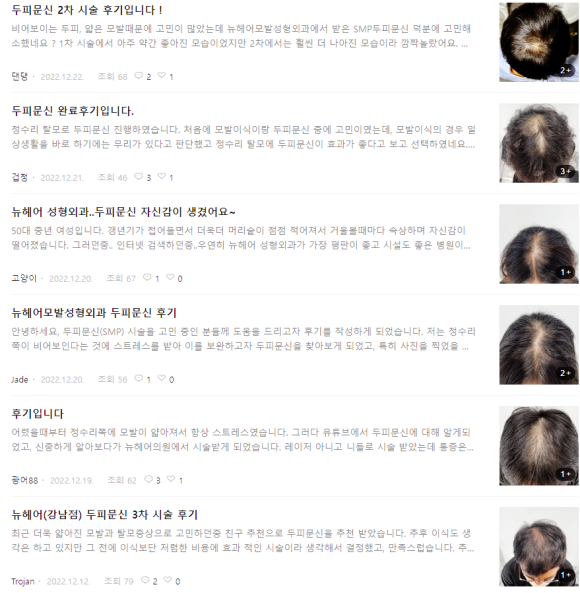 뉴헤어모발성형외과, 치료결과가 좋은 이유? - 17년차 성형외과전문의 김진오 드림 관련 이미지 3