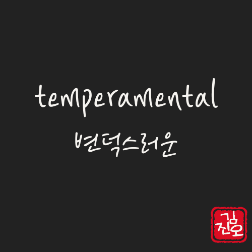 학회 영어 #36. temperamental: 변덕스러운 관련 이미지 1