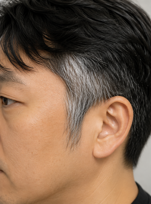 Why Do Gray Hairs Appear Only on the Sideburns? What Causes Gray Hair to Cluster There? image 2