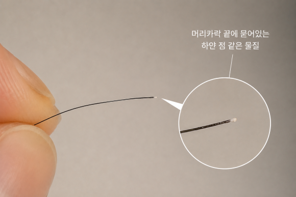 머리카락 뽑았을 때 끝부분에 묻어 나오는 흰색 점 관련 이미지 1