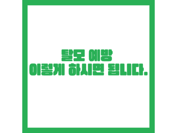 탈모 예방 이렇게 하시면 됩니다. 관련 이미지 1