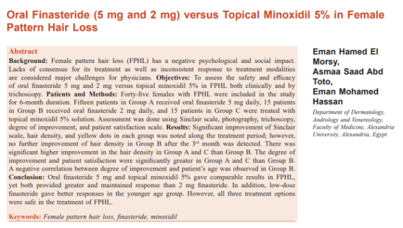 Comparing the Effects of Oral Finasteride and Topical Minoxidil in Female Hair Loss image 3