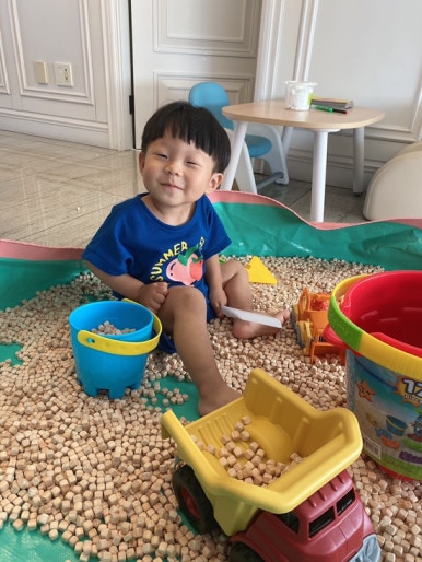 오원장의 육아일기: 집콕템 편백나무 큐브칩 편백칩 놀이 관련 이미지 31