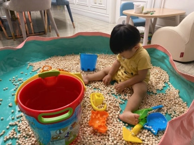 오원장의 육아일기: 집콕템 편백나무 큐브칩 편백칩 놀이 관련 이미지 2