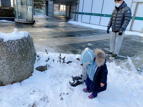 겸둥이 준수의 첫 눈놀이☃️❄️☃️🐥 관련 이미지 4