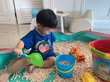 오원장의 육아일기: 집콕템 편백나무 큐브칩 편백칩 놀이 관련 이미지 25