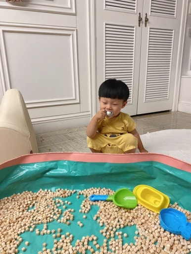 오원장의 육아일기: 집콕템 편백나무 큐브칩 편백칩 놀이 관련 이미지 12