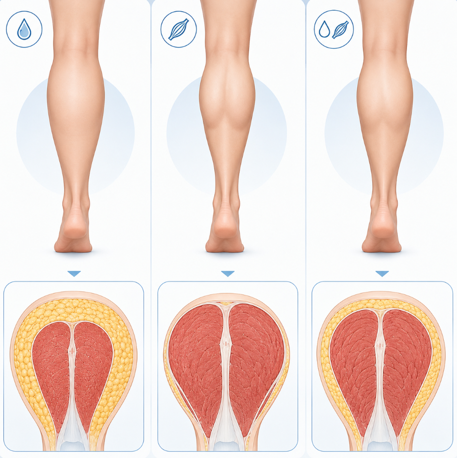 종아리지방흡입, 두꺼운 종아리 지방 때문인지 알 때문인지 구분해야 할까요? 관련 이미지 4