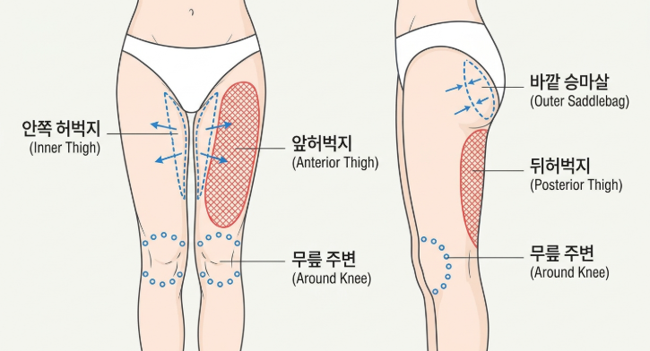 허벅지지방흡입가격, 부위와 범위에 따른 차이 설명드립니다 관련 이미지 4