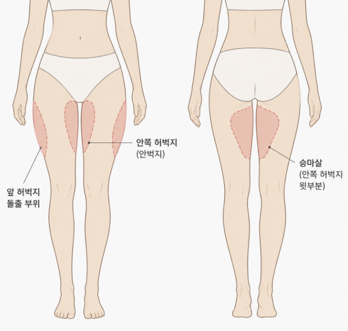 하체비만 허벅지지방흡입, 살을 빼도 허벅지가 그대로라면? 관련 이미지 5