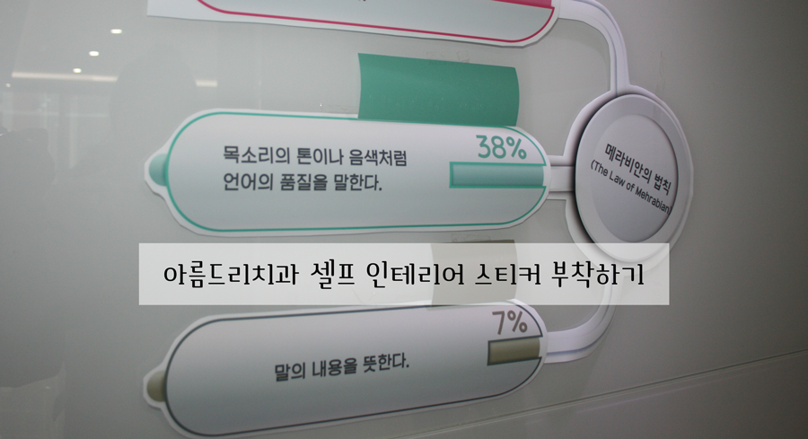 셀프 인테리어 스티커 부착 작업-아름드리 치과 메라비안의 법칙 관련 이미지 5