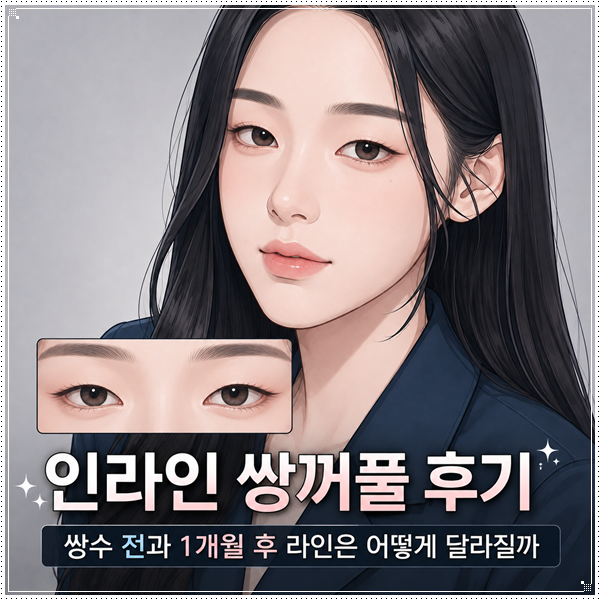 인라인 쌍꺼풀 후기, 쌍수 전과 1개월 후 라인은 어떻게 달라질까 관련 이미지 1