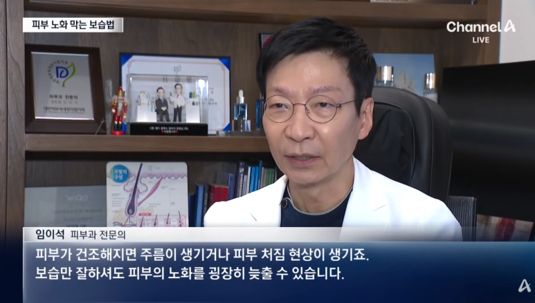 채널A 뉴스 - 임이석 대표원장 인터뷰 [피부 노화 막는 보습법]에 대해서 관련 이미지 2