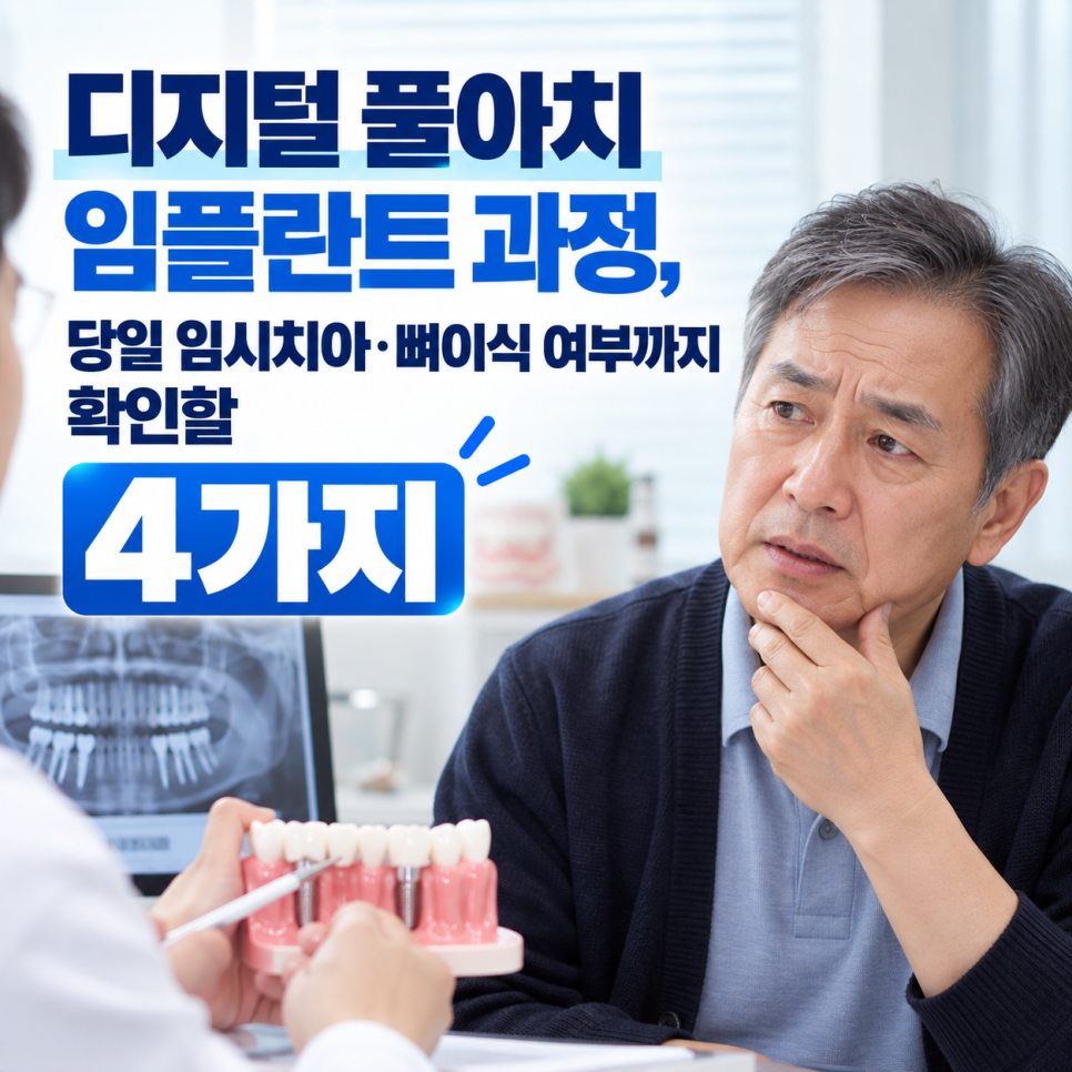 디지털 풀아치 임플란트 과정, 당일 임시치아·뼈이식 여부까지 확인할 4가지 관련 이미지 3