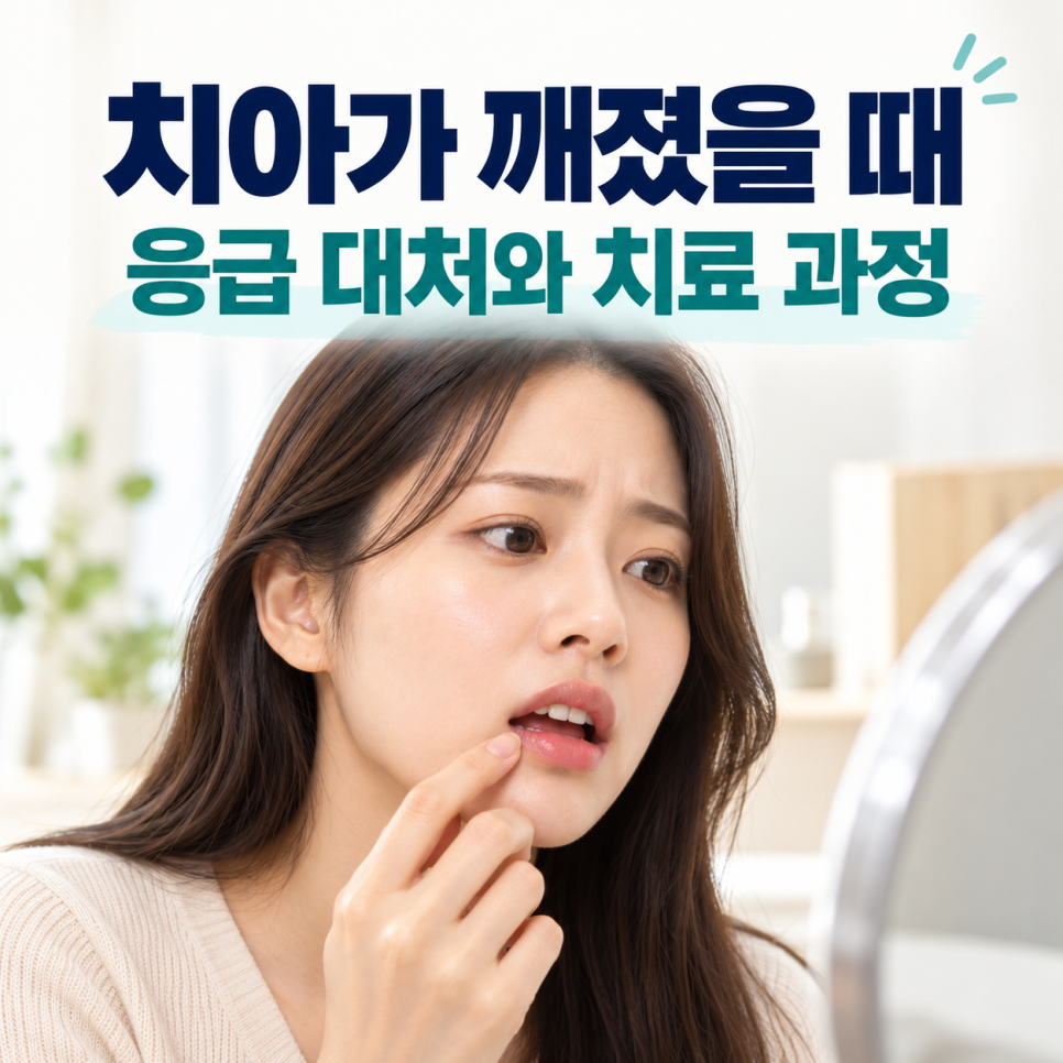 치아가 깨졌을 때 응급 대처와 치료 과정 관련 이미지 1