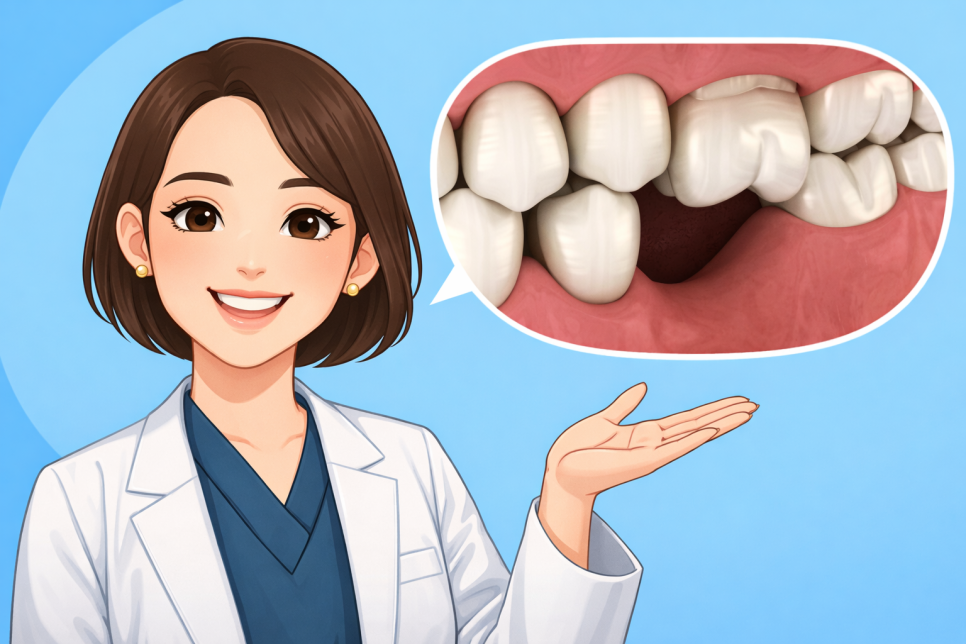 우장산 치과 발치 후 임플란트 안 하면? 치아 정출 &bull; 치축 경사 &bull; 치조골 흡수 관련 이미지 1