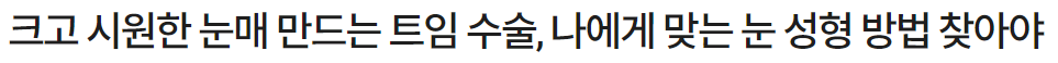 트임수술, 내 눈에 맞는 최적의 방법 찾으려면? [가넷성형외과 언론보도] 관련 이미지 3