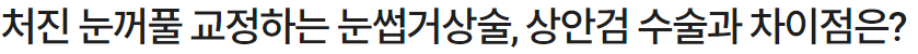 처진눈꺼풀수술, 눈썹거상술 VS 상안검수술 차이점은? [가넷성형외과 언론보도] 관련 이미지 3