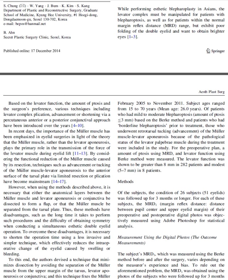시크릿성형외과 안병준 원장의 눈매교정 유럽학회발표 관련 이미지 2