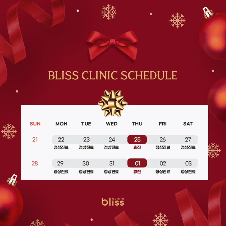 블리스의원 12월 1월 휴진 안내 확인하세요. 관련 이미지 2