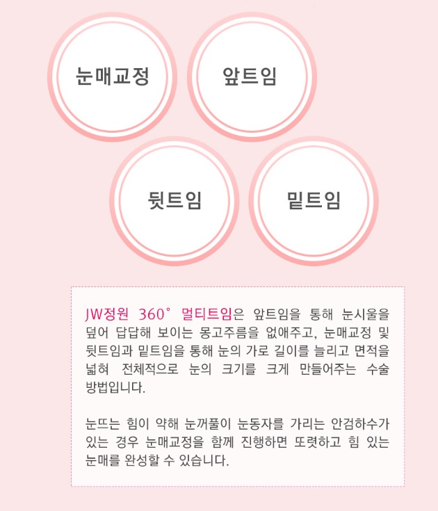 작고 답답한 눈매를 크고 시원스럽게! JW정원성형외과 360° 멀티트임 관련 이미지 9