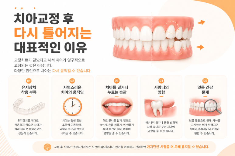Achasan Station Dental Clinic: Why Do Teeth Shift Again After Orthodontic Treatment? image 3