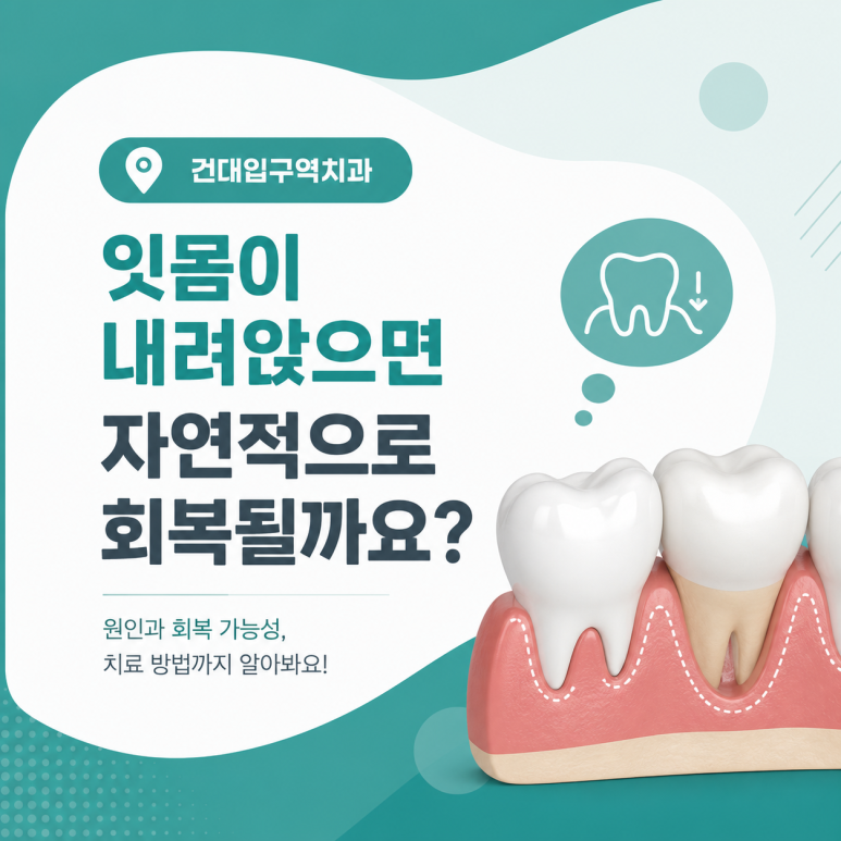 건대입구역치과, 잇몸이 내려앉으면 자연적으로 회복될까요? 관련 이미지 1