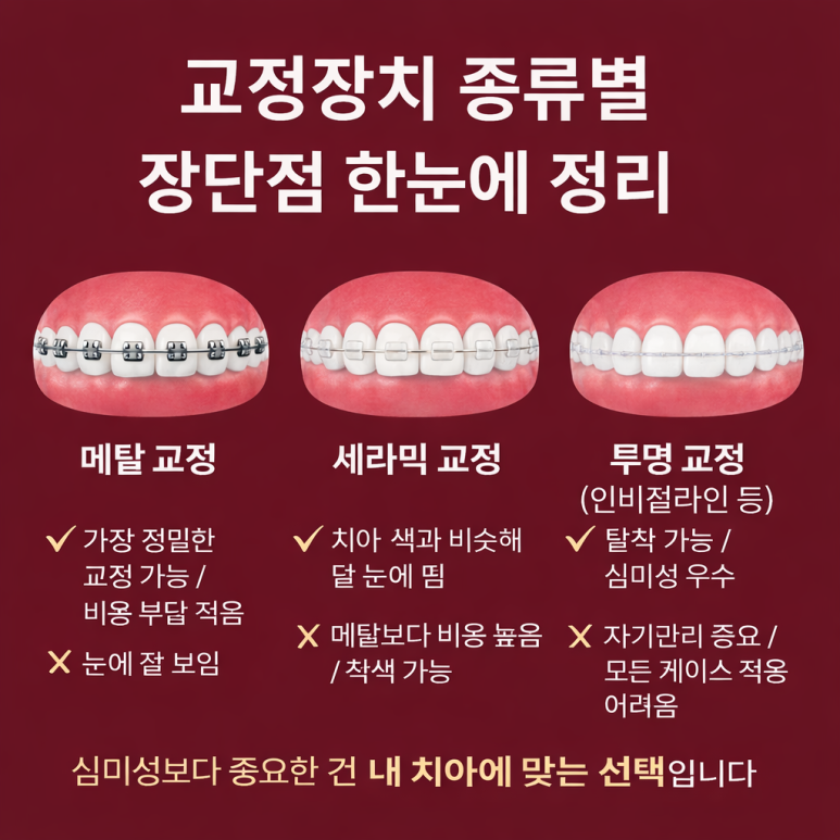 사가정역치과 교정장치 종류별 장단점 한눈에 정리, 나에게 맞는 선택 기준까지 관련 이미지 1