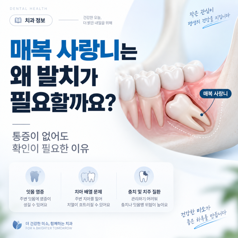 광진구치과병원 매복 사랑니는 왜 발치가 필요할까요? 관련 이미지 1