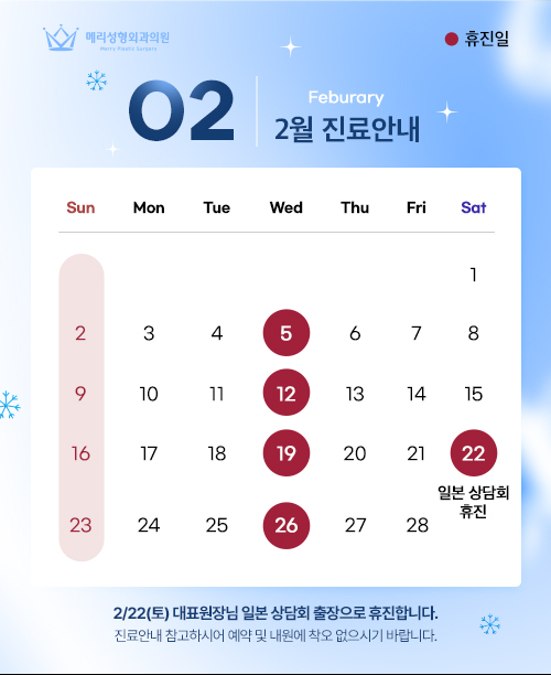 Mary Plastic Surgery Clinic February Consultation Notice image 1
