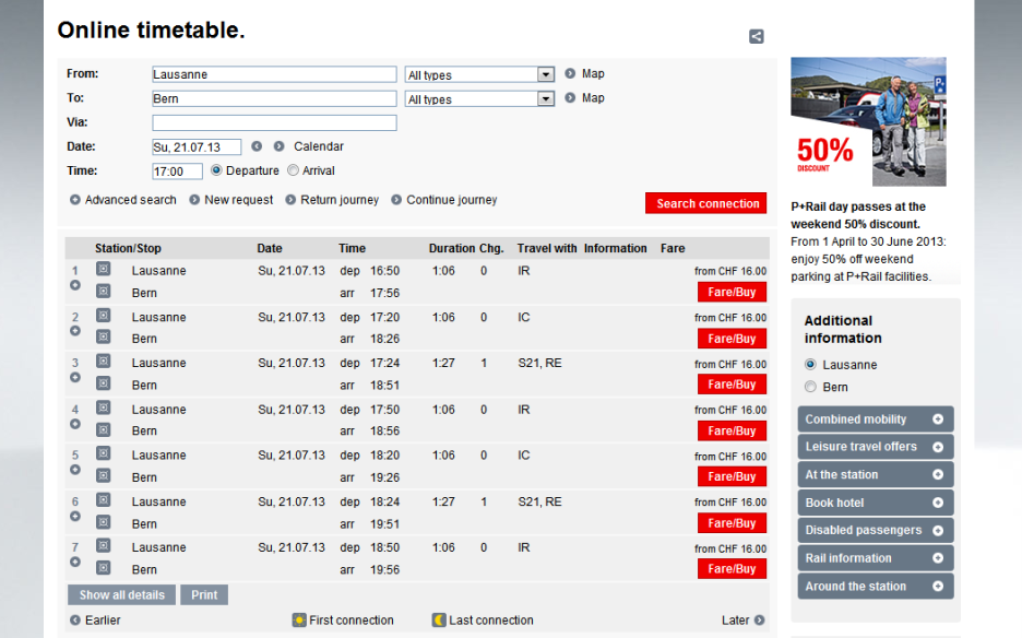 2013년 summer plan -1 :  스위스 기차 SBB timetable 관련 이미지 3