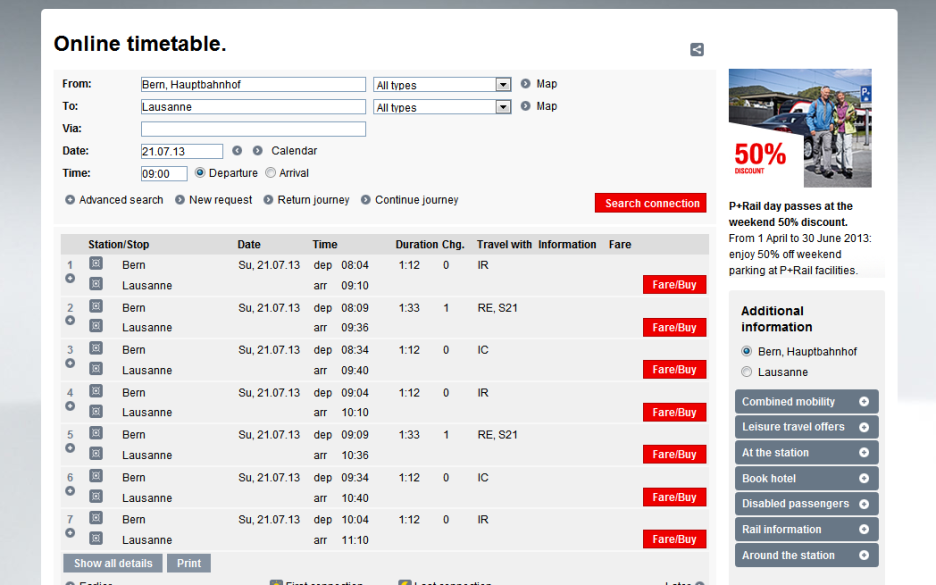 2013년 summer plan -1 :  스위스 기차 SBB timetable 관련 이미지 2