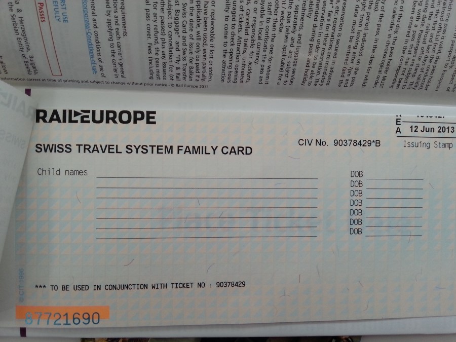 2013년 summer plan -4 : 스위스패스 & 패밀리카드 Swiss pass & Family card 관련 이미지 4