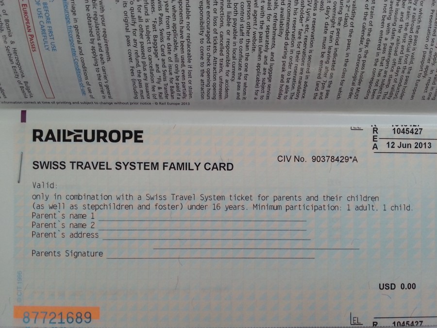 2013년 summer plan -4 : 스위스패스 & 패밀리카드 Swiss pass & Family card 관련 이미지 3