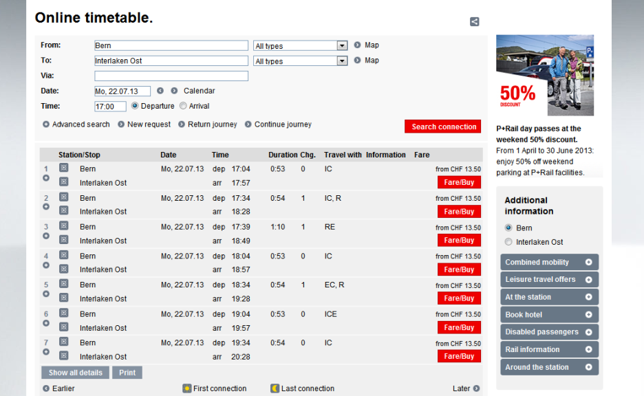 2013년 summer plan -1 :  스위스 기차 SBB timetable 관련 이미지 4