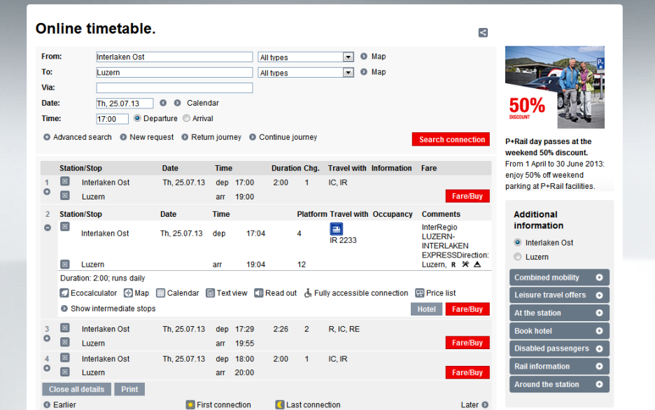 2013년 summer plan -1 :  스위스 기차 SBB timetable 관련 이미지 5