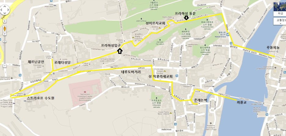 체코 프라하 여행자 지도...말라스트라나지구 및 프라하성 관련 이미지 1