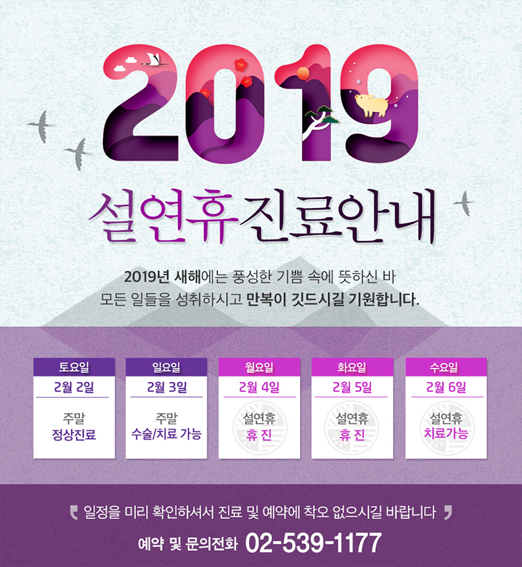 ★뷰성형외과 2019 설연휴 진료안내★ 관련 이미지 2