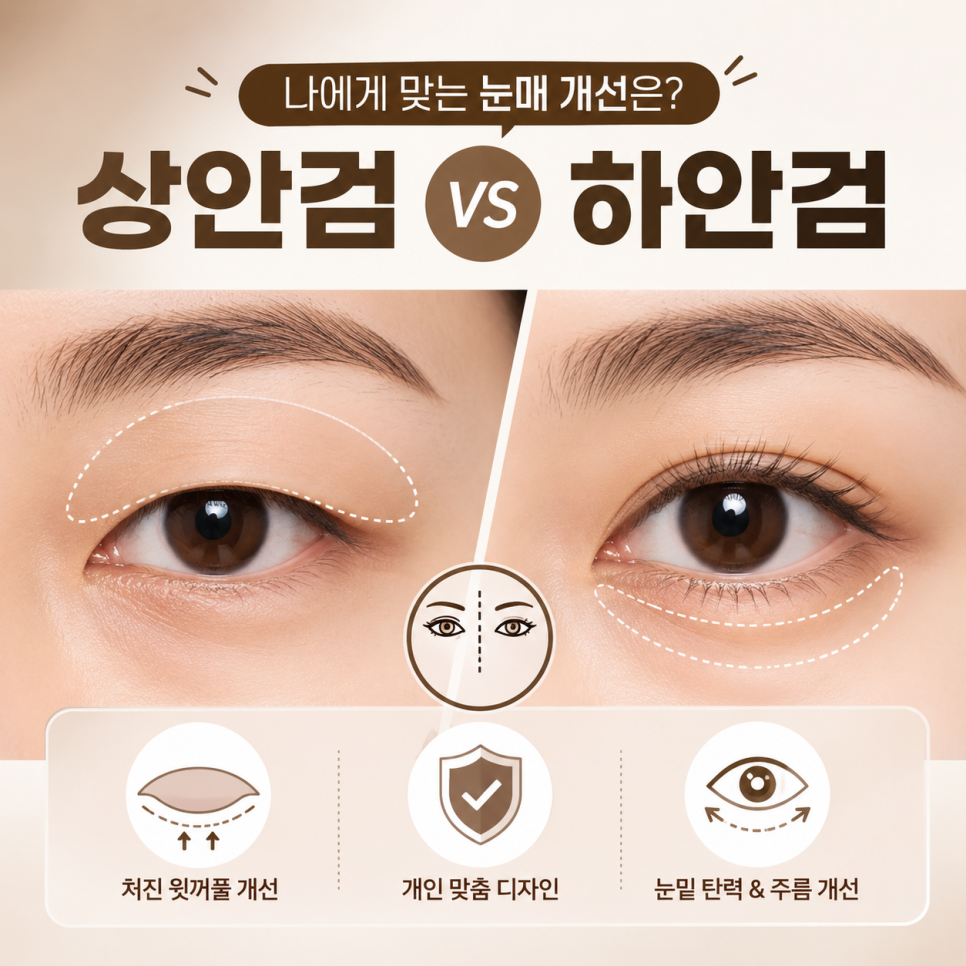 눈처짐 성형외과 상안검 vs 하안검, 좌우 교정 차이 정리해드립니다 관련 이미지 2