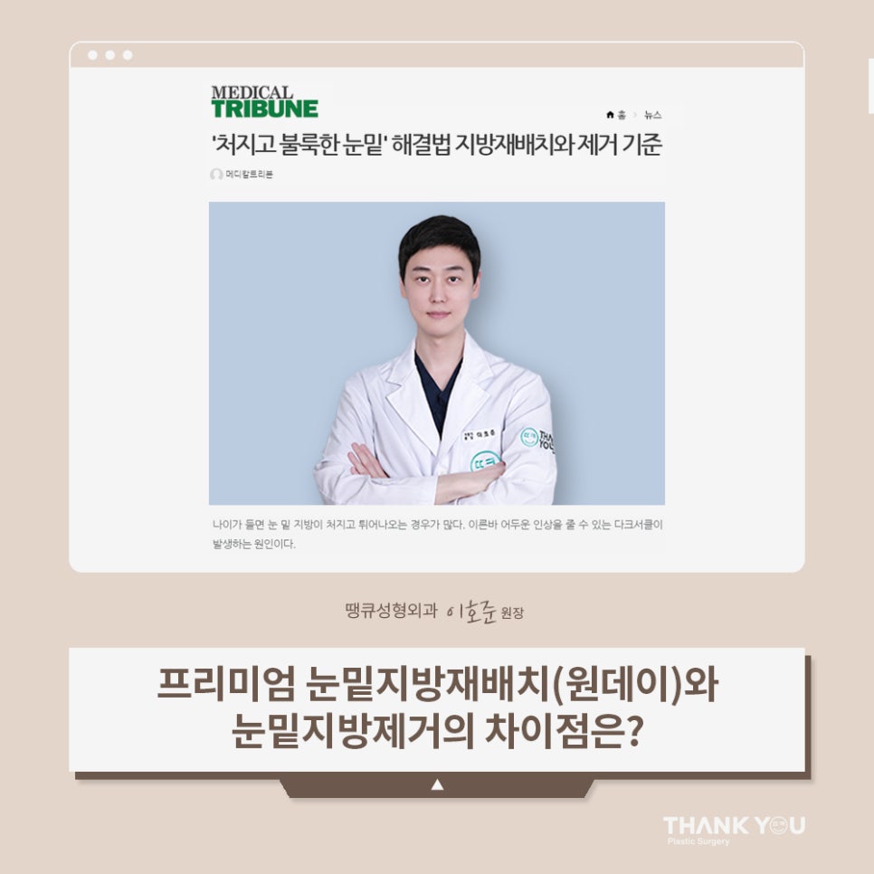 프리미엄 눈밑지방재배치(원데이)란? 땡큐 이호준 원장님 관련 이미지 1